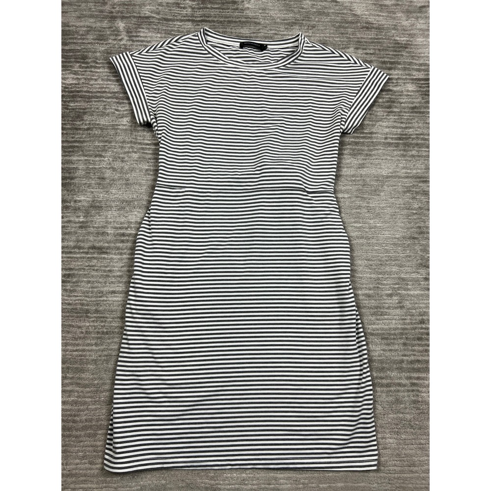 Merokeety‎ Dress Womens Large Black & White Striped Short Sleeve Sheath